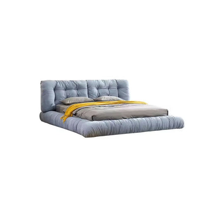 Timon Cloud Soft Big Headboard Bed Frame Down Nubuck Leather Bed