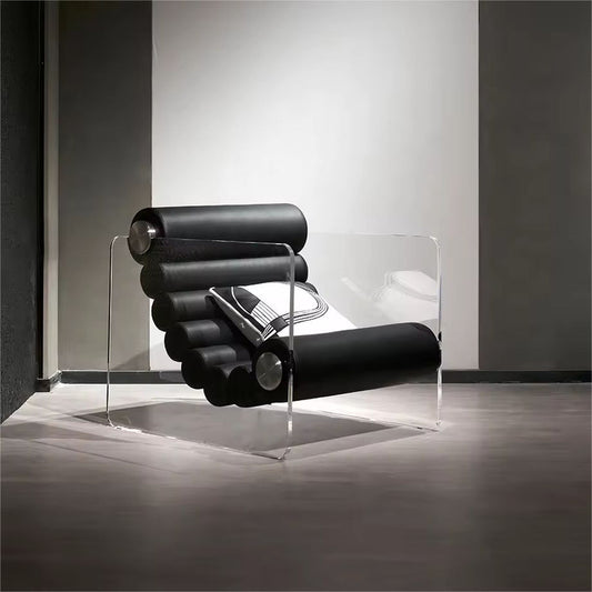 Follian Modern Transparent Acrylic Chair Leisure Single Recliner Chair