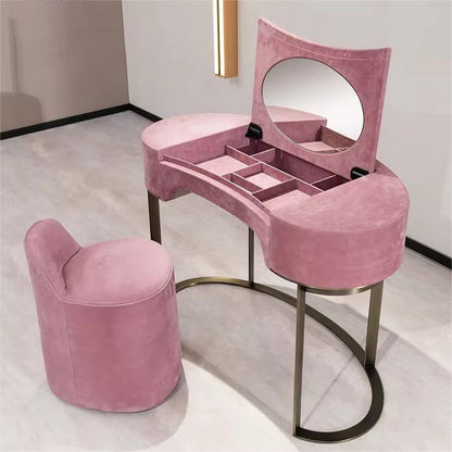 Fralih Modern Dressing Table with Mirror Stainless Steel Foot Makeup Vanity