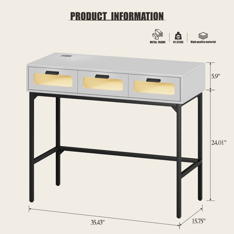 Guisa 3 Drawer Vanity with Light